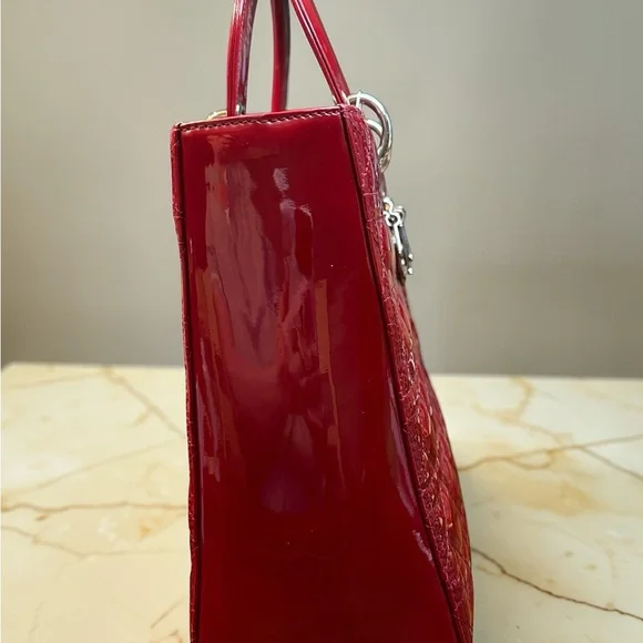 Lady Dior in Cherry Red with Signature Cannage Stitching - Picture 7 of 15